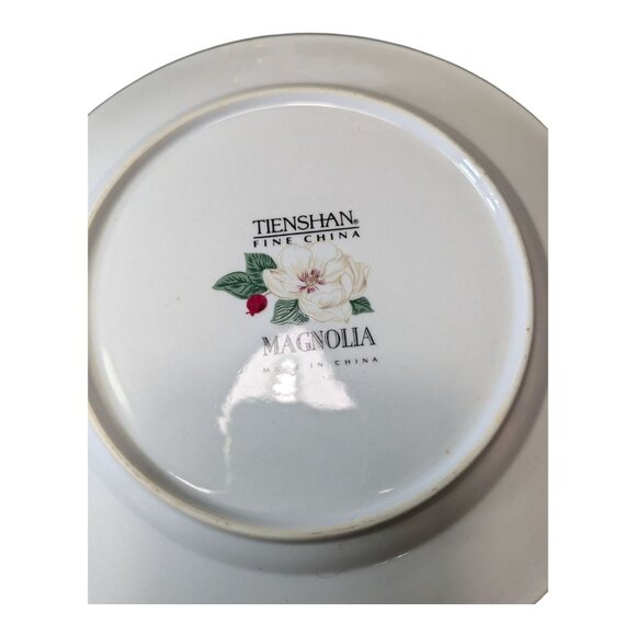 Vintage 1998 Tienshan Fine China Magnolia Dinner Plates 10.5 inches Set Of 2 - Picture 5 of 5